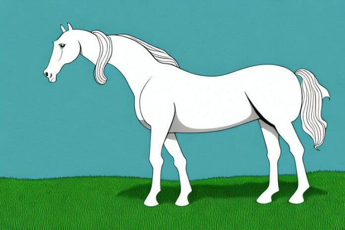 A cob horse in a grassy field in umhlanga