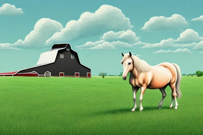 A horse in a rural landscape