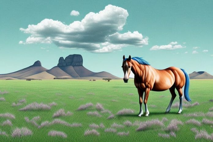 A horse in a field in graaff-reinet