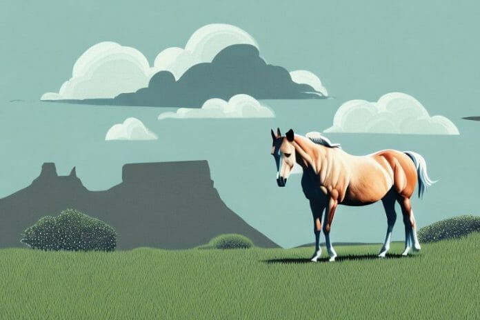 A horse in the countryside near jeffreys bay