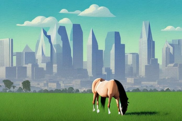 A horse in a field