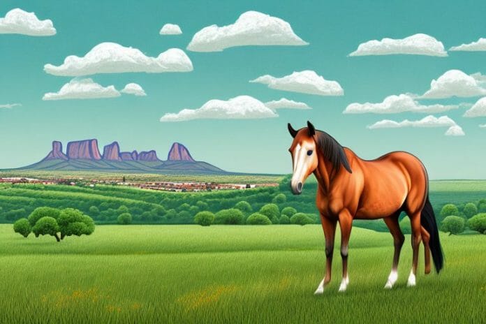 A horse in a field