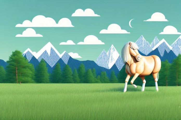 A haflinger horse in a rural setting
