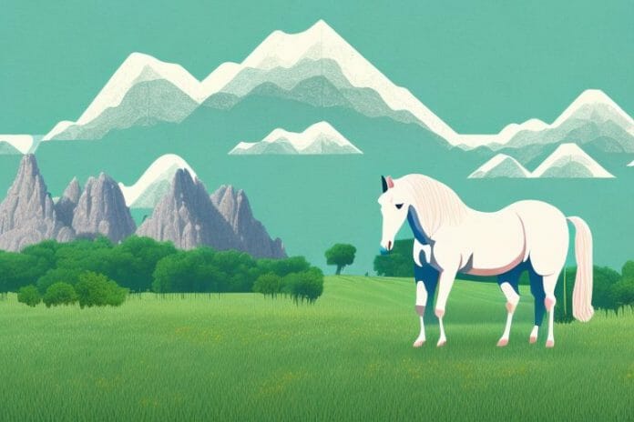 A horse in a field with the modimolle landscape in the background