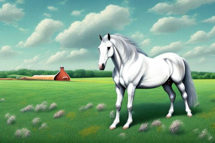 A horse in a field