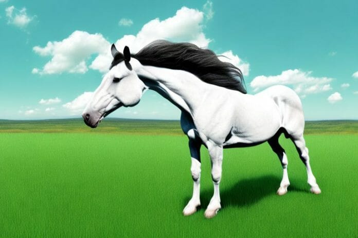 A cob horse in a grassy field in barberton