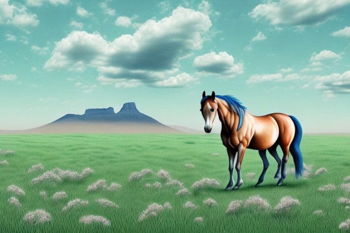 A horse in a rural landscape