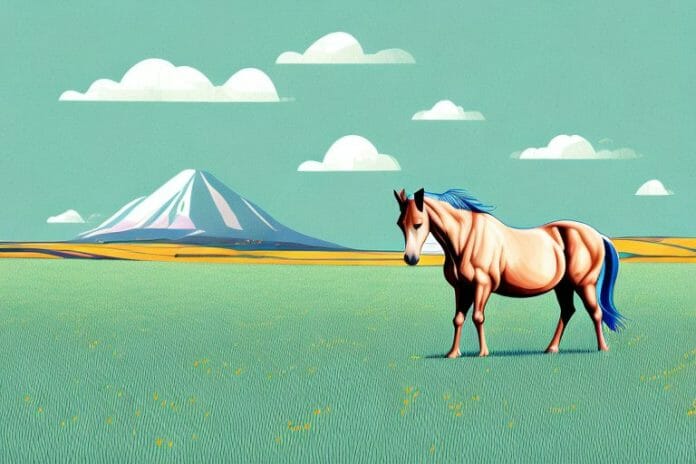 A horse in a field in the northern cape
