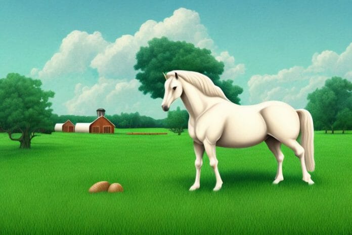 A cob horse in a rural setting