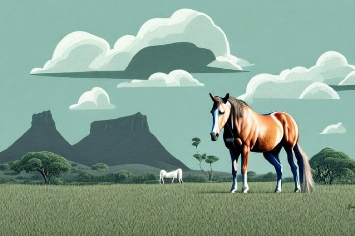 A horse in a rural south african landscape