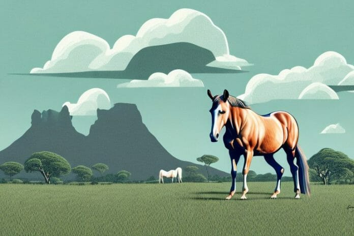 A horse in a rural south african landscape