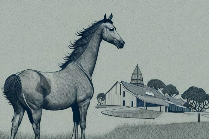 A hackney horse in a rural setting in pinetown