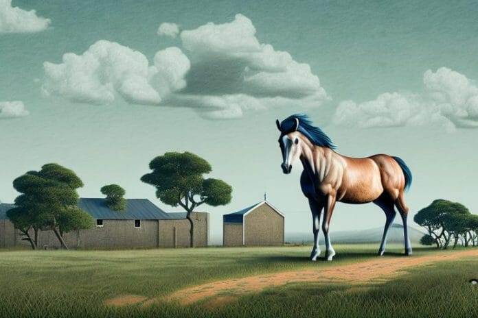 A hackney horse in a rural landscape in port elizabeth