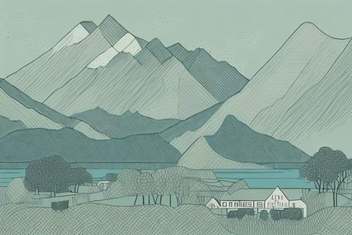 A hackney horse in the landscape of queenstown