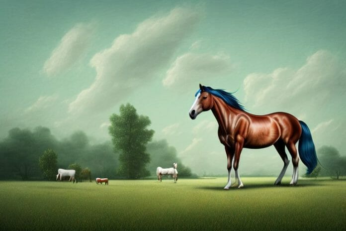 A hackney horse in a rural landscape