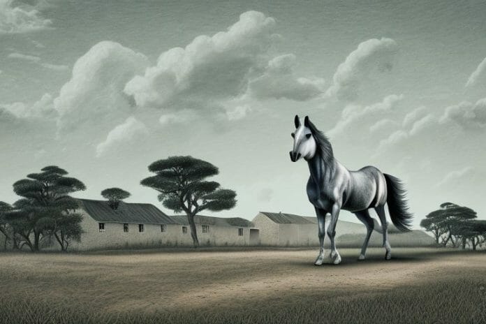 A hackney horse in a rural landscape in port alfred