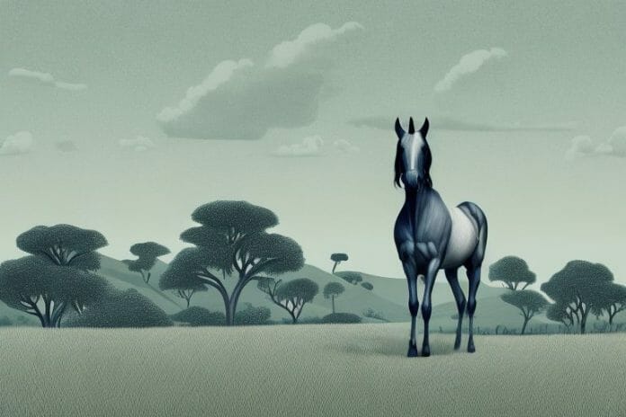 A hackney horse in a rural south african landscape