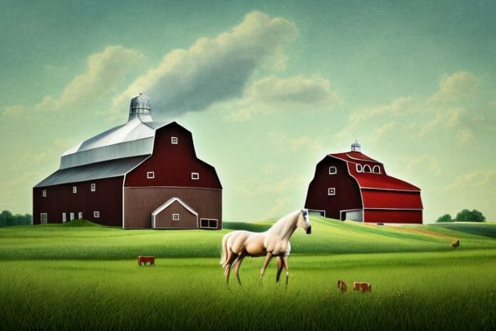 A hackney horse in a rural landscape
