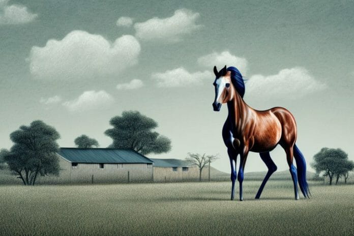 A hackney horse in a rural setting in ficksburg