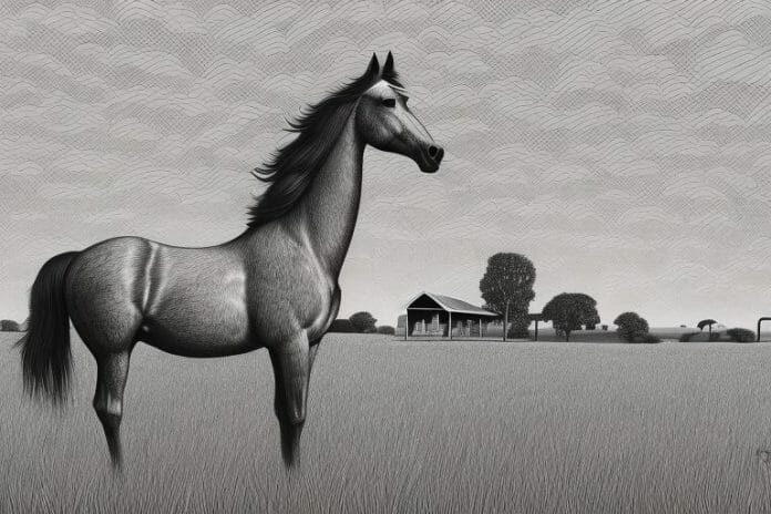 A hackney horse in a rural setting in east rand