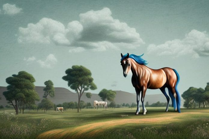 A hackney horse in a rural landscape in greater pretoria