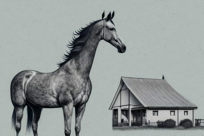 A hackney horse in a rural setting in vanderbijlpark