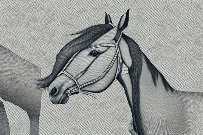 A hackney horse in a rural setting in centurion