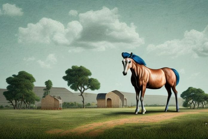 A hackney horse in a rural landscape in krugersdorp