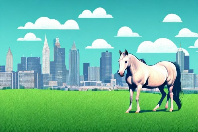 A horse in a field