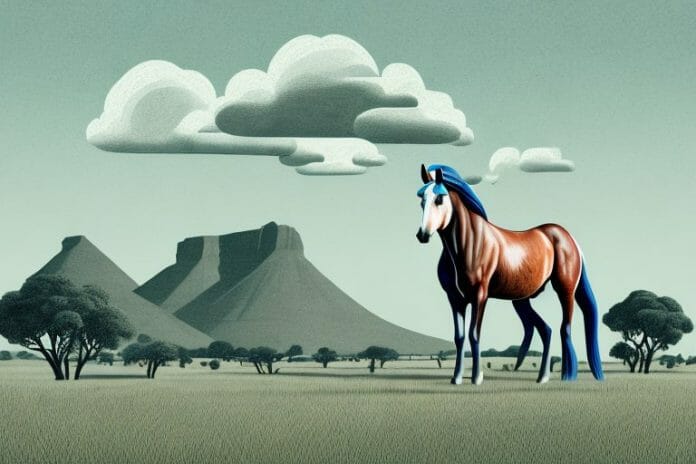 A hackney horse in a rural south african landscape