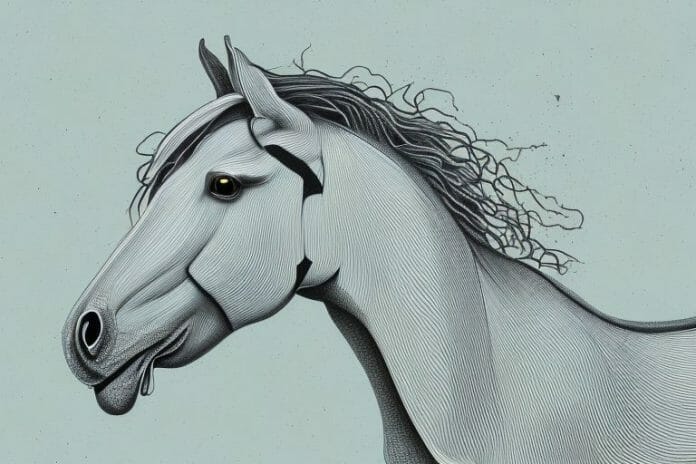 A hackney horse in its natural environment in phalaborwa