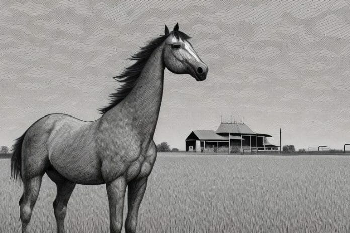 A hackney horse in a rural setting in secunda