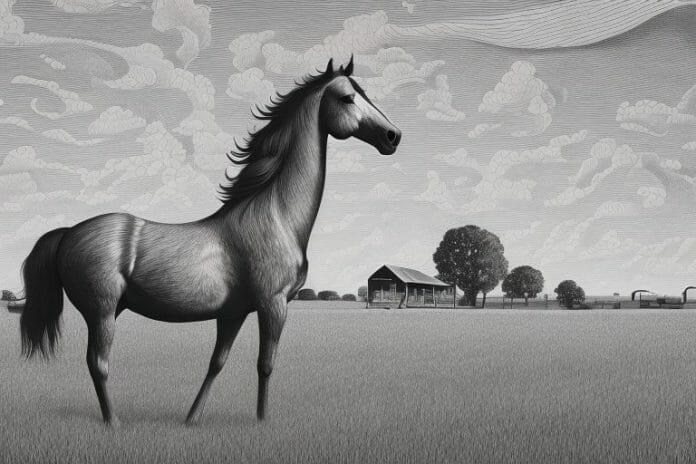 A hackney horse in a rural setting in standerton