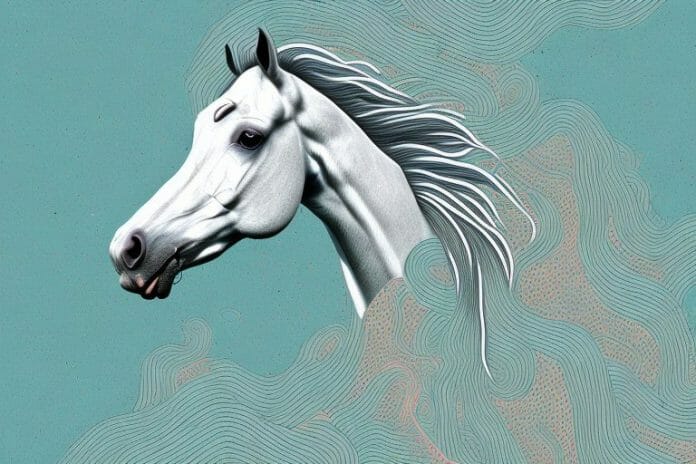 A hackney horse in a hazyview landscape