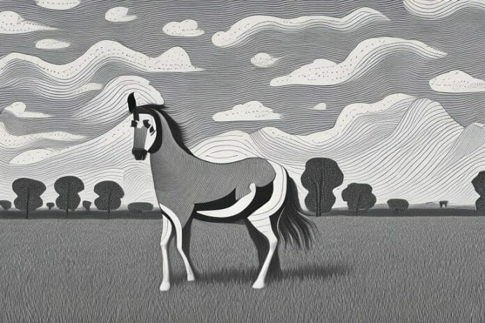 A hackney horse in a rural landscape in upington