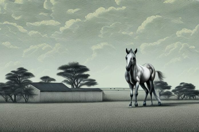 A hackney horse in a rural landscape in kuruman