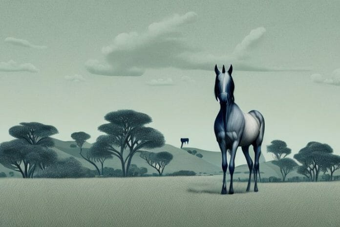 A hackney horse in a rural south african landscape