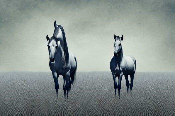 A hackney horse standing in a field in prieska