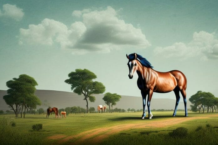 A hackney horse in a rural landscape in rustenburg