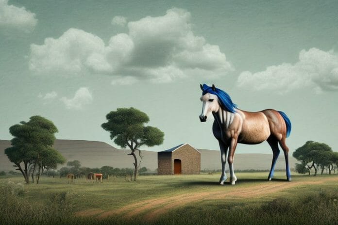 A hackney horse in a rural landscape in brits