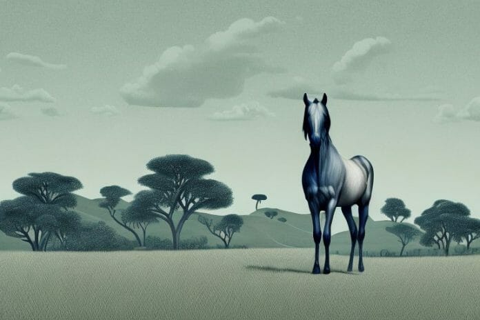 A hackney horse in a rural south african landscape