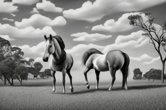 A hackney horse in a rural setting in stellenbosch