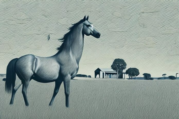 A hackney horse in a rural setting in cape town