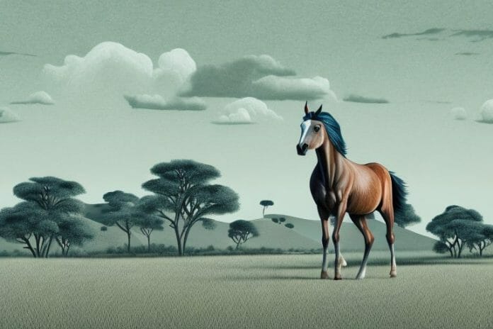 A hackney horse in a rural south african landscape