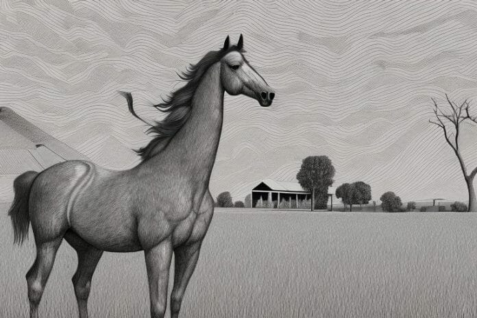 A hackney horse in a rural setting in somerset west