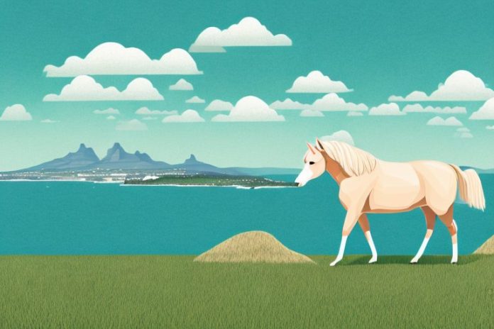 A haflinger horse in a landscape setting