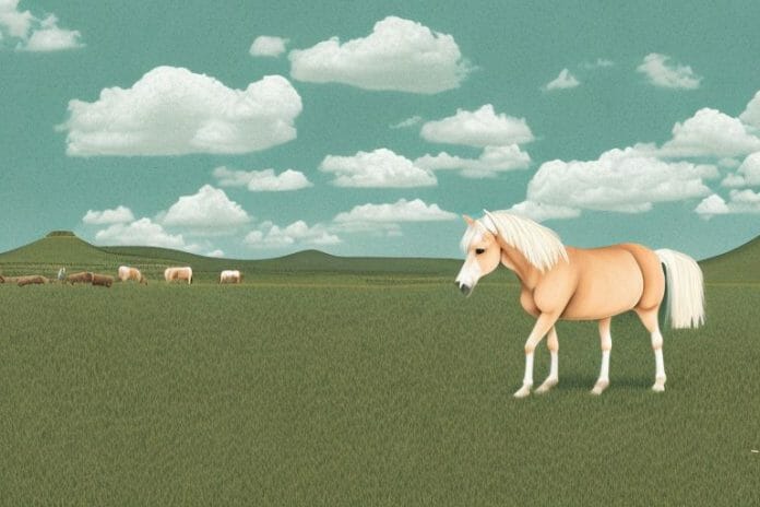 A haflinger horse in a rural landscape in kwa zulu natal