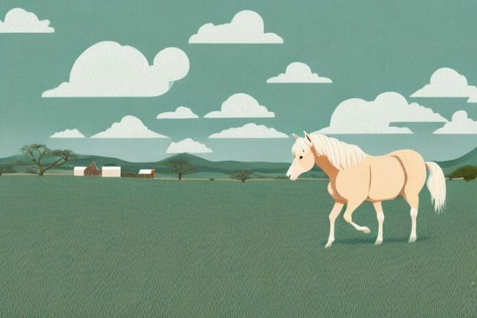 A haflinger horse in a scenic rural landscape in east london