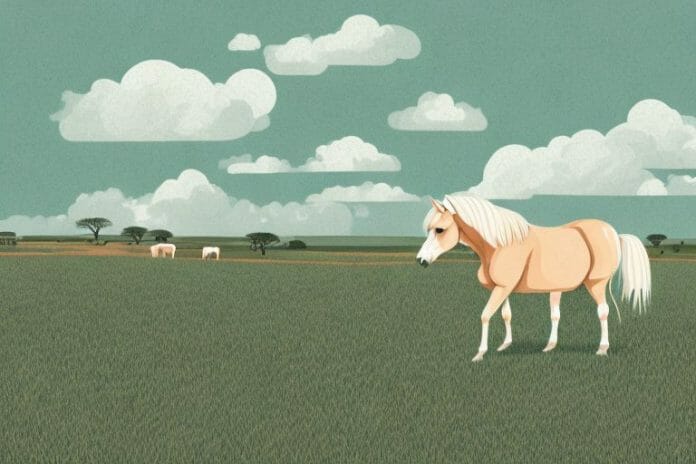 A haflinger horse in a rural landscape in mthatha