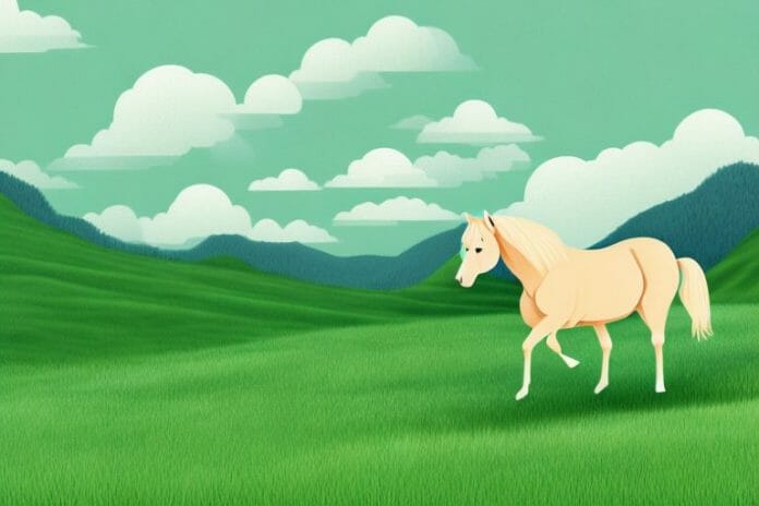 A haflinger horse in a lush